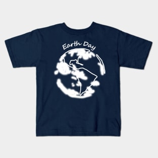 White Eco Planet Earth Day Monochrome Kids T-Shirt